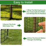 Augshy 10-Pack Tree Trunk Protectors, 17 × 13 Inch Expandable Metal Guard