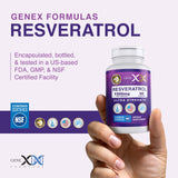 Genex Formulas Resveratrol 1500 mg Supplement for Healthy Aging – NSF Certified for Safety, Quality & Label Accuracy – Potent Antioxidant & Healthy Aging Formula - Gluten Free 90 Count