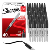 Sharpie Permanent Markers, Fine Point, Black, 40 Count