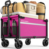 Collapsible Wagon Cart with Wheels, 220LBS for Grocery Shopping Camping