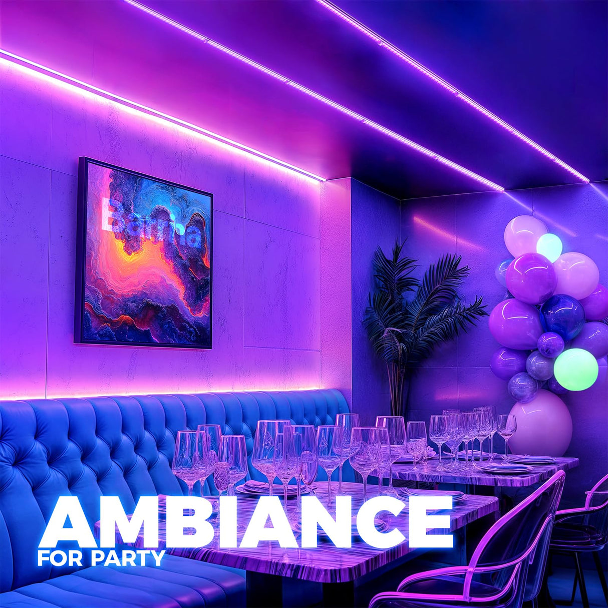 Barrina UV LED Blacklight Bar, 22W 4ft, T5 Integrated Bulb, Black Light Fixture for Blacklight Poster, Halloween Decorations and Christmas Party, Fun Atmosphere with Built-in on, Off Switch (4-Pack)