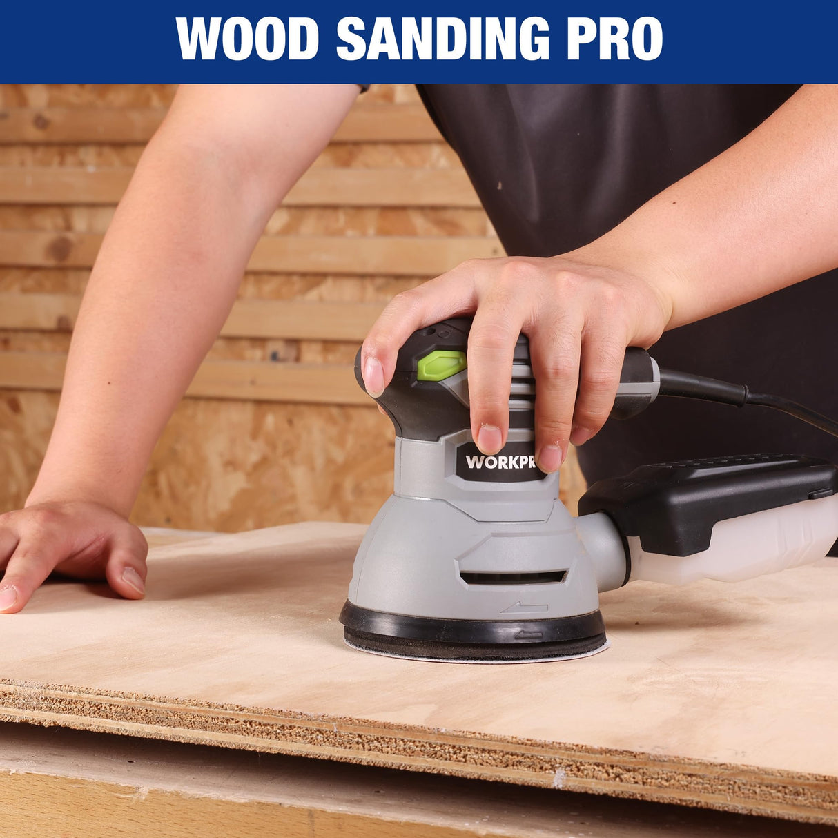 WORKPRO 100-Piece 220 Grit Sanding Discs - 5-Inch 8-Hole Hook and Loop Sandpaper for Random Orbital Sander (Not for Oscillating Tools or Mouse Sander)