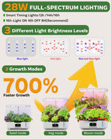 Misting Hydroponic Growing System Kit 15-Pods Indoor Smart Herb Garden Planter with LCD Touch Panel 6L Large Tank for Herb/Vegetables/Flowers/Fruits, Gardening Gifts for Women Men Beginners - White