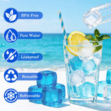 10lb Reusable Ice Cubes, Plastic Cubed Ice Reusable, Non Melting Refreezable Cubes for Chilling Drinks Coolers Bath Camping Party