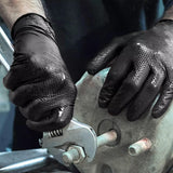 TitanFlex Heavy Duty Black Industrial Nitrile Gloves, 8-mil, Large, Box of 100, Latex Free, Raised Diamond Texture, Powder Free, Food Safe, Rubber Gloves, Mechanic Gloves