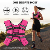 APEXUP Weighted Vest with 5lbs/10lbs/15lbs/20lbs/25lbs/30lbs Weights and Reflective Stripe, Weight Vest Men Women for Workout, Strength Training, Running (Pink, 25lbs)