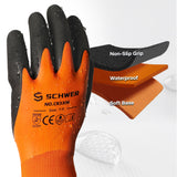 Schwer 2 Pairs 100% Waterproof Winter Work Gloves, ANSI A2 Cut Resistant Freezer Gloves for Outdoor Cold Weather Keep Hands Warm, Enhanced Warmth & Durability, for Shoveling Snow, Ice Fishing, M
