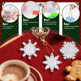 MATHARAGO 20 Pcs Snowflakes Diamond Art, 5D DIY Double-Sided Christmas Ornaments, Diamond Painting Keychains for Christmas and Daily Decoration(White-Christmas)