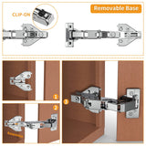 Chibery 2 Pack 165 Degree Lazy Susan Hinge, Face Frame, CLIP ON Plate for Easy Installation, Soft Close Multi-pivot Concealed hardware for Corner Kitchen Cabinet, Cupboard Folded, Folden Door, Closets