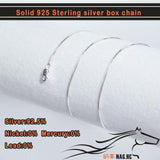NAG.HC 925 Sterling Silver Necklace 0.8MM Delicate Box Chain - Italian Necklace Chain - Tiny&Thin&Strong -Friendly Price & Quality(24",silver)