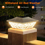 ENSLI 8 Pack Solar Post Cap Lights, 2 Mode Bright Solar Post Lights Outdoor Waterproof Fence Post Cap Lights, Outdoor Post Lights Solar Powered Deck Light for 4x4 4.5x4.5 5x5 Posts in Garden Decor