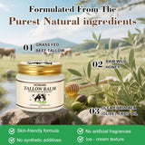 OCVWJKD Beef Tallow & Honey Balm, Beef Tallow for Skin, All-Natural Moisturizer Hydrates and Nourishes the Skin, Grass-Fed Beef Tallow & Raw Wild Honey Blend, Body & Face Moisturizer (6 Oz)