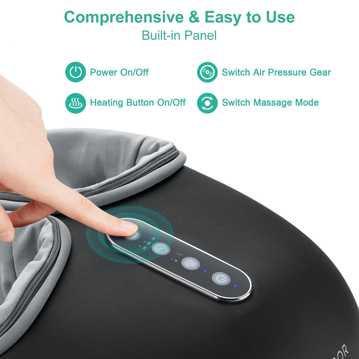 Medcursor Foot Massager Machine with Heat, Delivers Relief for Tired Muscles & Plantar, Deep Kneading Therapy, Multi-Level Settings for Home, Office Use, Size up to 13", FSA HSA Eligible