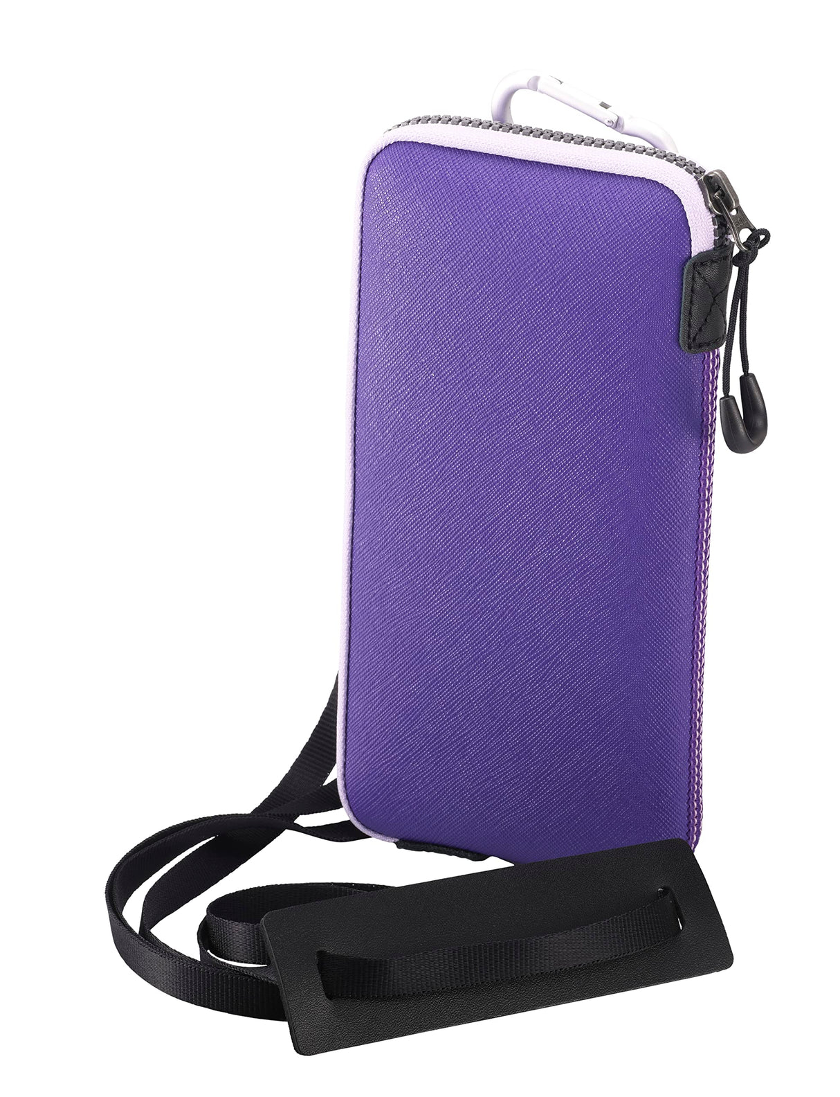 OneJoy Phone Purse bag for women, Mobile Phone Bag for Men, Neoprene Phone Pouch Case Carrying with Clip & Puller for iPhone, Phone Wallet with Lanyard M Size [Purple]