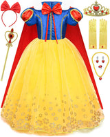 GZ-LAOPAITOU Toddler Girls Princess Dress Up Kids Princess Costume Birthday Party Christmas Dress Up with Cape