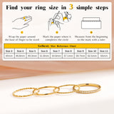 Gelbesty Size 4 Gold Pinky Rings for Women, Non Tarnish 14K Gold Plated Rings for Wedding Engagement, Stackable Thin CZ Bands Set Comfort Fit 4Pcs