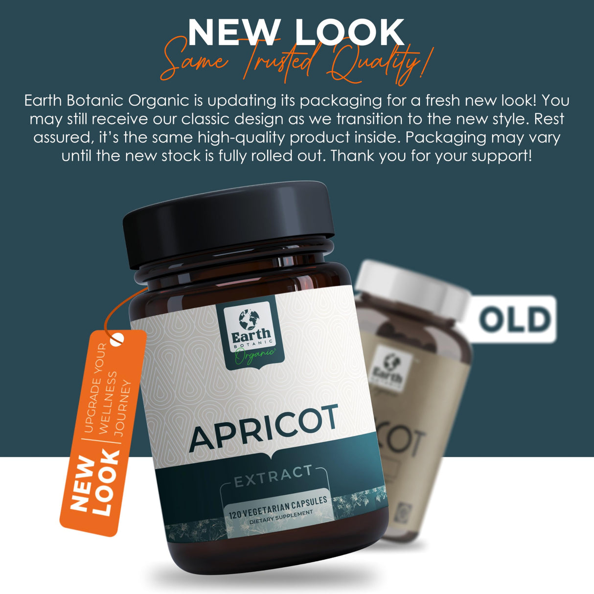 Earth BOTANIC Organic Apricot Extract, 1000 mg 120 Veggie Capsules (Vegan, Non-GMO) Herbal Supplements