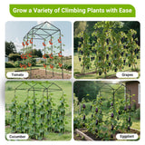 Metal Garden Arch Trellis for Climbing Plants Outdoor, 7.1FT Extra Tall Cucumber Trellis for Raised Bed, Plant Trellis for Vegetable Fruit Flower Vine（Black）