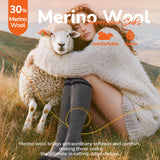 SONORAN 3 Pairs Merino Wool Compression Socks for Men Women, Knee High Winter Thermal Thick Warm for Cold Weather Christmas Gift L/XL Black&Gray&Black Gray