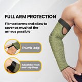 Schwer 2 Pairs CORE Arm Protection Sleeves S081, ANSI A5 Cut Resistant Sleeves with Thumbhole, Flame Resistant Welding Sleeve for Work Kitchen, Farmer Sleeve for Gardening Arm Guards