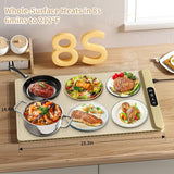 Food Warming Mat with Protective Table Mat, Graphene Fast Full-Surface Heating Mat, Electric Warming Tray with 6 Temperature and 6HoursTimer, Portable Rollable Food Warmer Perfect For Parties Buffet