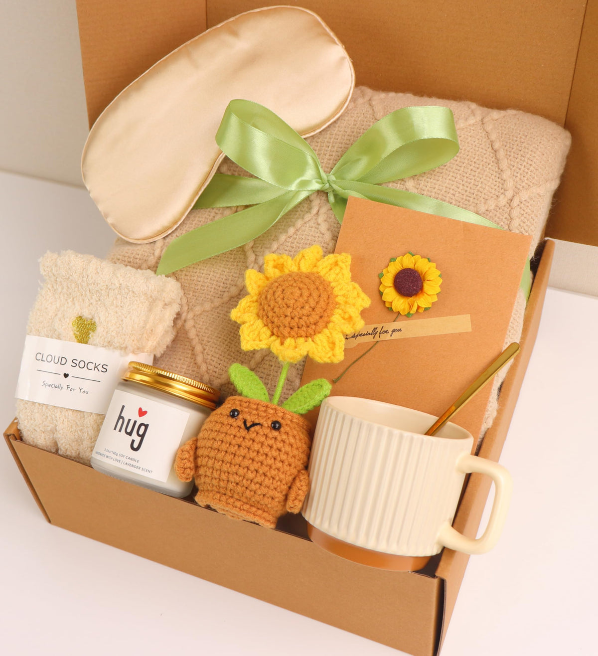 Women's Birthday Self-Care Gift Basket, Sunflower-Themed Sunshine Gift Sunshine Care Gift Set,Christmas Birthday Gift, Dedicated to Women, Mothers, Best Friends, Wives