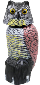 Owl Decoy to Scare Birds Away Scarecrow Fake Owl with Rotating Head, 16"