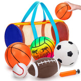 Qirptey 5 Pack Sports Balls Set for Boy Outdoor Kids Toys with Bag & Pump