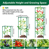 2 Pack Tomato Cages for Garden, 49 Inch Tall Tomato Cage with 7 Gallon Planter Bags, Plant Support Trellis Frames for Garden Cucumber Vegetables Plants Climbing Outdoor Indoor