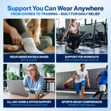 Modvel Foot & Ankle Brace Socks for Sprained Ankle Compression Sleeve - Plantar Fasciitis Relief Brace, Foot Support for pain Women & Men - Tendonitis & Arthritis Feet Sleeve, Stabilizing Ankles Wrap