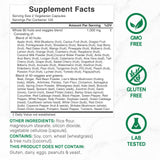 Nature’s Fruits & Veggies Supplement, 240 Veggie Capsules – 80 Whole Food Superfoods for Daily Balance – 40 Fruits with 40 Vegetables and Greens – Non-GMO, Gluten Free