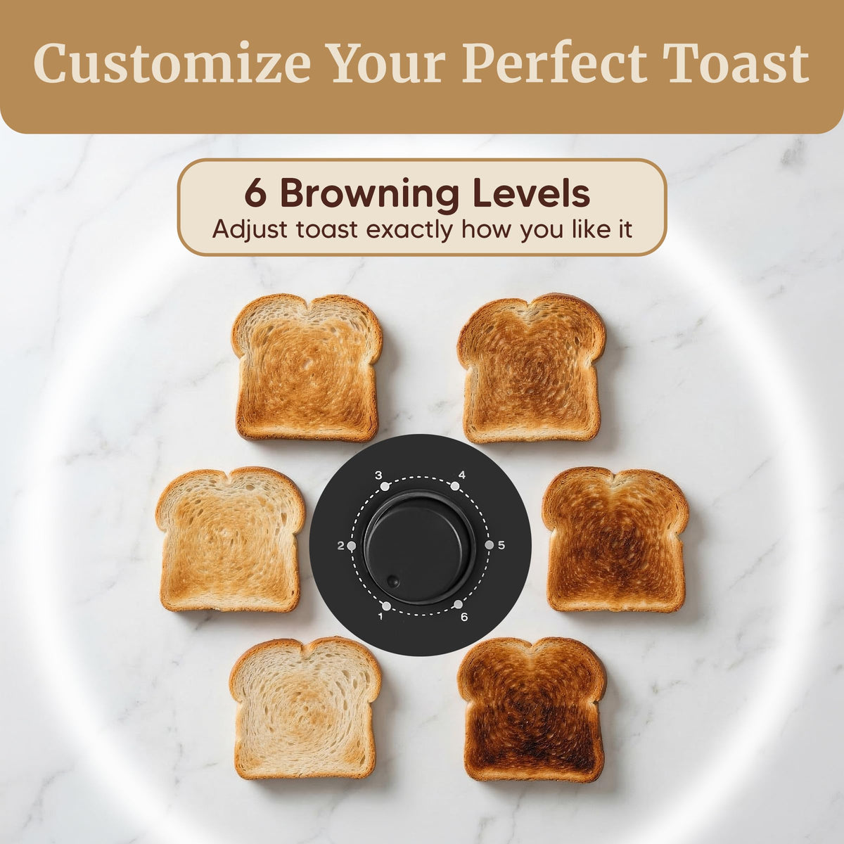 Elite Gourmet 4-Slice Long Slot Toaster, 1.5" Wide Slots, 6 Browning Levels