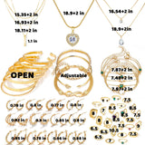 IFKM Gold Jewelry Set For Women, 14k Gold Plated Multi Layer Necklaces Bracelets Stackable Knuckle Rings Hoop Earrings set, Trendy Elegance Charms Non Tarnish Minimalist Textured Boho Jewelry Gift