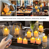 PChero Rechargeable Flameless Candles with Remote Timer & Charging Base, 12 Pack Votive Candles Battery Operated Tea Lights Flickering, LED Tealights for Home Wedding Halloween Fall Christmas Decor
