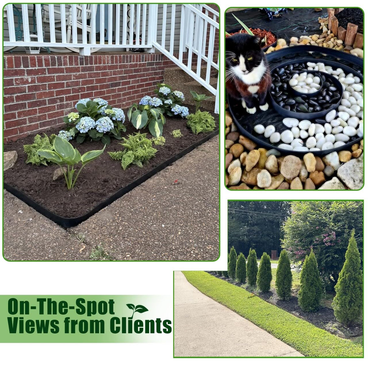No Dig Durable Garden Landscape Edging Kit, 2" Tall Black Plastic Lawn Border for Landscaping, Flower Gardens, Lawn (100FT+ 120pcs Anchoring Spikes, Black)