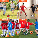 Glimin 12 Pack Operation Christmas Bulk Items Soccer Ball with Pump Needles, Official Size 3/4/5 Soccer Ball Deflated Gift for Christian Charity Donation Training Practice(Multicolor,Size 5,Cute)