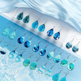 Loetere 16 Pairs Acrylic Ocean Summer Earrings for Women Beach Teardrop Hawaiian Tropical Dangle Earrings Bulk Gift Jewelry(Ocean)