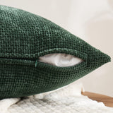 MIULEE Pack of 4 Christmas Couch Throw Pillow Covers 18x18 Inch Green Soft Decorative Chenille Pillow Covers Farmhouse Accent Cushion Covers for Boho Home Decor Sofa Bedroom Living Room