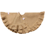 Tatuo 31 Inch Christmas Tree Skirt Decor, Ruffled Burlap Tree Skirt, Linen