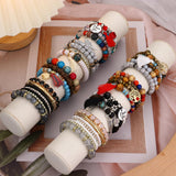 8 Sets Bohemian Stackable Bead Bracelets for Women Stretch Multilayered
