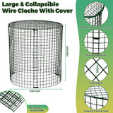 Hiboom 4 Set Garden Plant Protectors from Animals with Stakes, Metal Mesh and Detachable Covers Wire Plant Cage for Keeping Bunny Animals Out, Chicken Wire Cover Garden Protection (12x13)