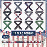 Lenwen 12 Pcs Cooling Neck Wraps Flag Ice Cool Scarf Neck Cooler Bandana Headband for Summer Hot Weather Women Men Golf Riding Outdoor