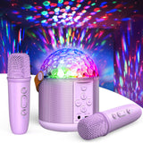 Karaoke Machine with Disco LED Lights for Adults Kids, Portable Bluetooth Speaker with 2 Wireless Microphone, Christmas Birthday Gifts Toys for 3-12+ Kids Family Home Party Stocking Stuffers