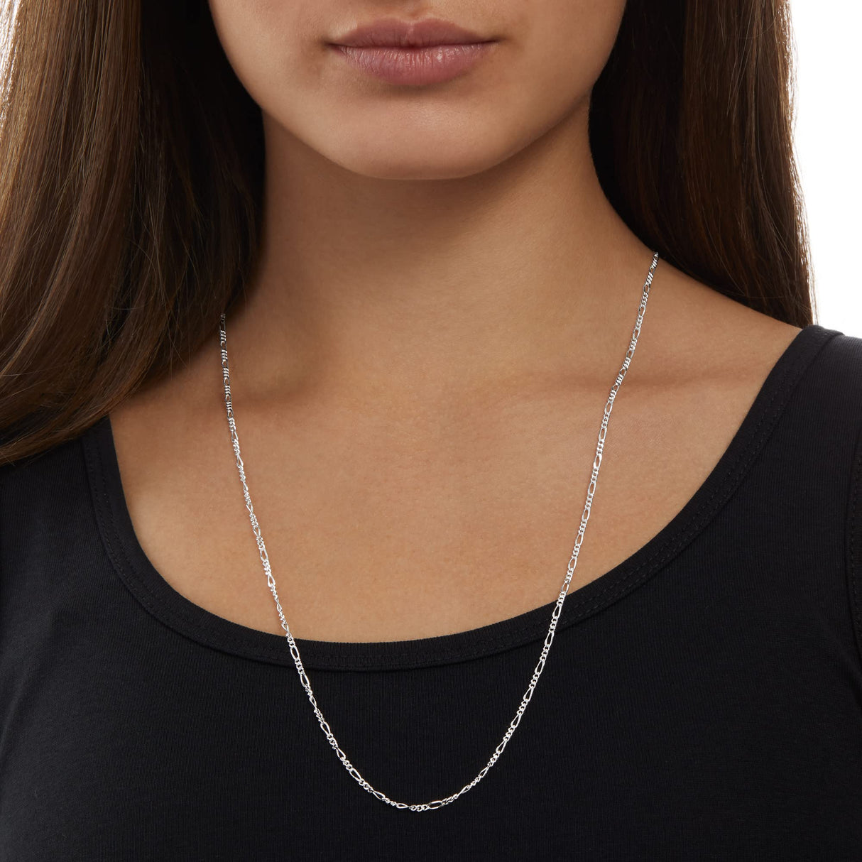 Amazon Essentials 14k Gold or Sterling Silver Plated Figaro Chain Necklace