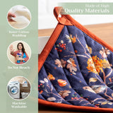 Maison d' Hermine Pot Holders Set 100% Cotton Heat Resistant Potholders 8" x 8" Hot Pads with Loop for Thanksgiving Christmas Decorations BBQ Baking Handling Hot Pans (Pack of 2, Kelim - Infinity)