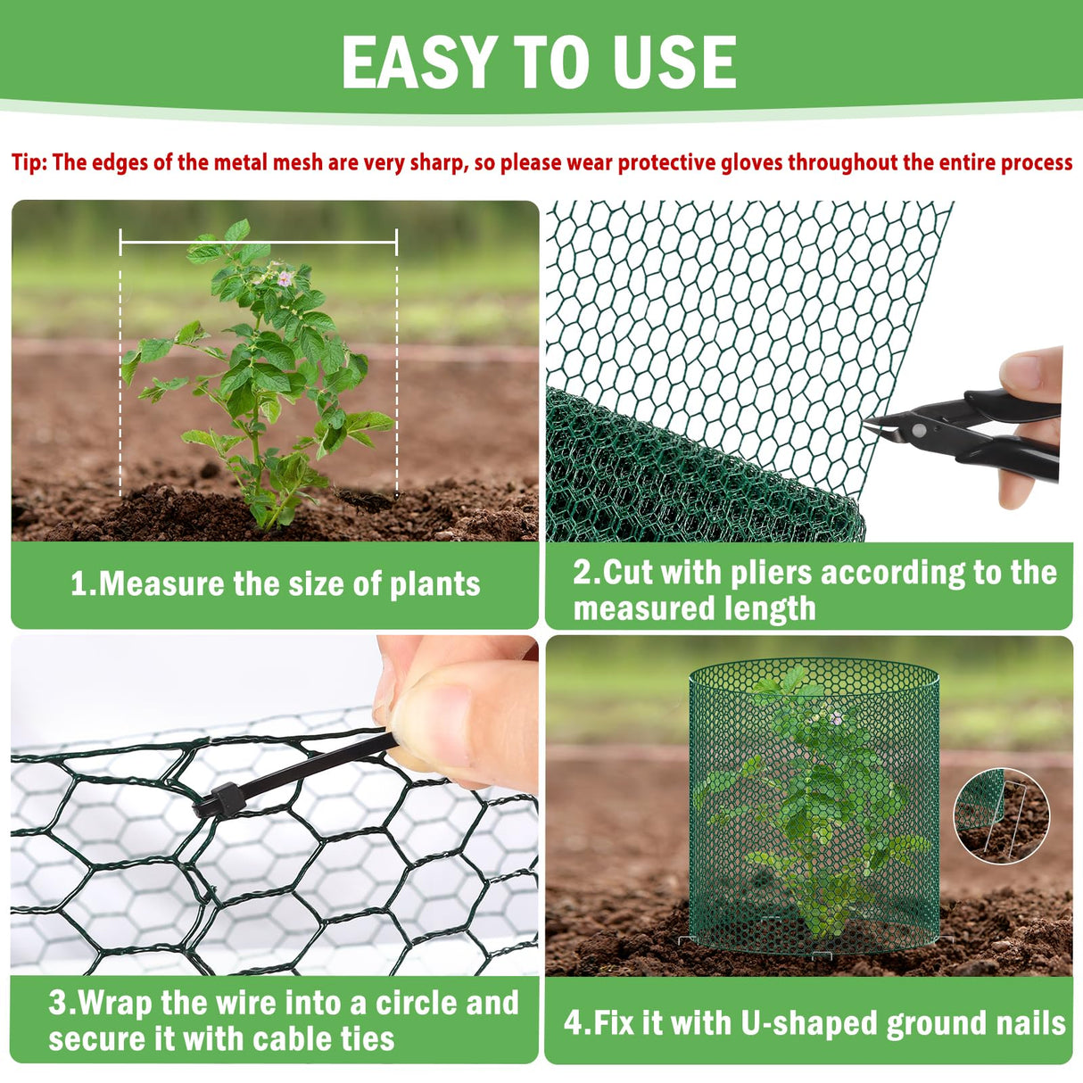 33Ft x 24In Plant Protectors from Animals, Plant Cages for Outdoor Plants