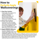 ROMAN Heavy Duty Clear Wallpaper Adhesive, Non-staining, Clear, PRO-838, (1 Gallon - 280 sq. ft.)