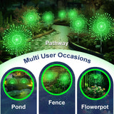 YaaFen Solar Garden Lights Outdoor, 2 Pack 120 LED Twinkling Firework Lights Decorative with 2 Modes, Outdoor Waterproof Solar Starburst Light for Outside Yard Pathway Garden Decor, Green