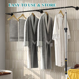 Greeily Clothes Hanger Reaching Hook Telescopic Adjustment clothes hook pole Light and can Extend from 37" to 65" with 4.7 "Hook and Sponge Handle.