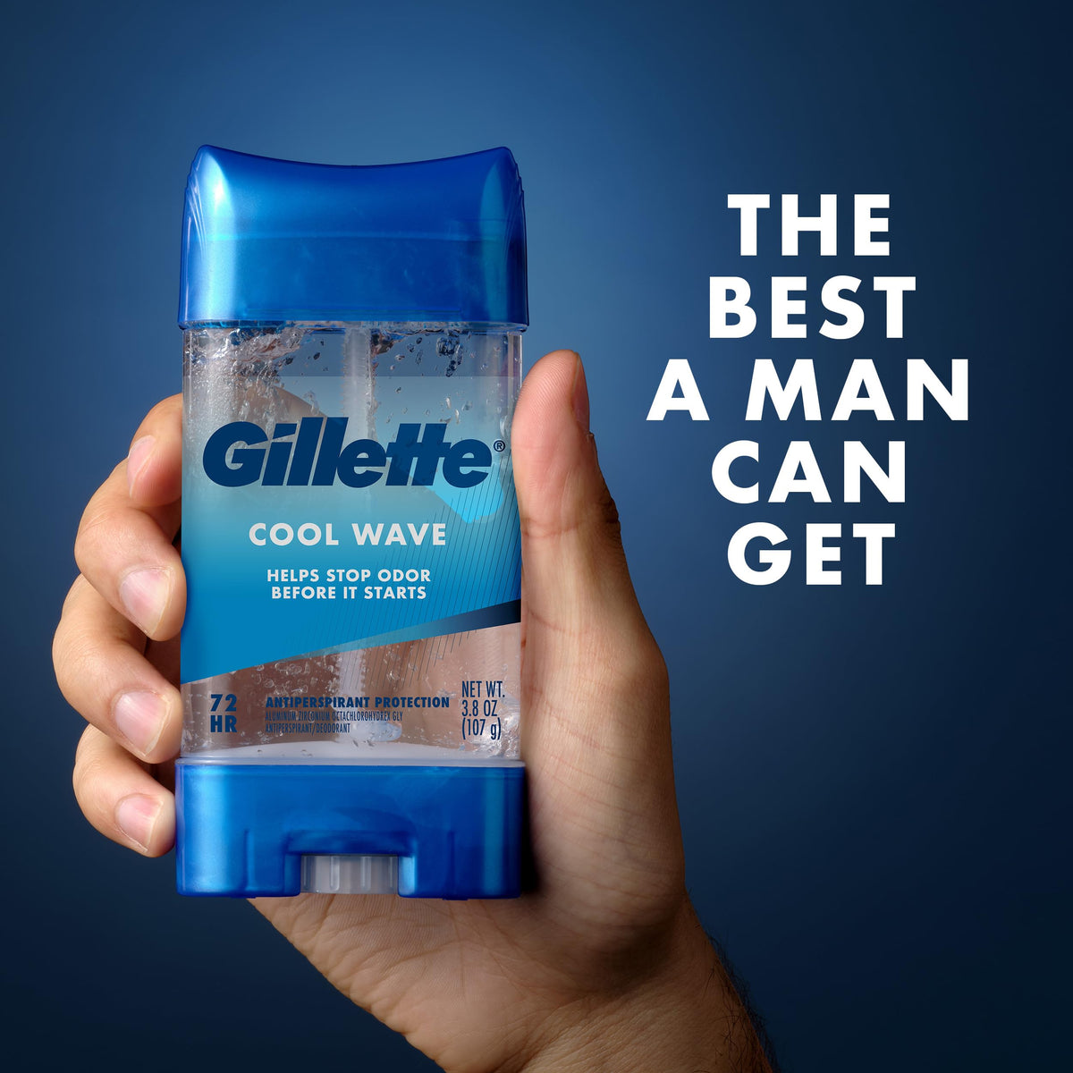 Gillette Antiperspirant Deodorant for Men, Cool Wave Scent 3.8 oz Pack of 4